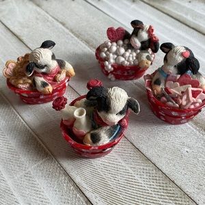 Mini Cow Figurines in Pails- Excellent condition